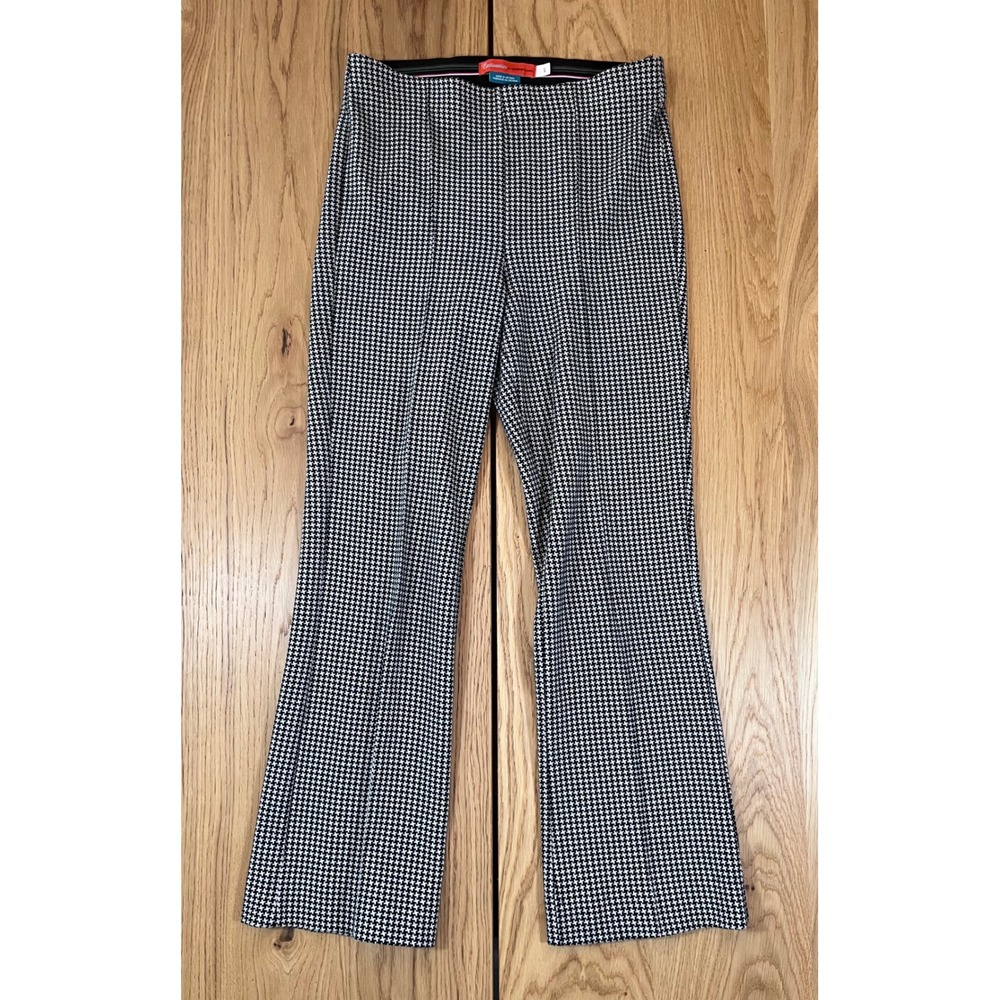 Cartonnier Anthropologie Houndstooth Pants Women 10 Black White Dark Academia